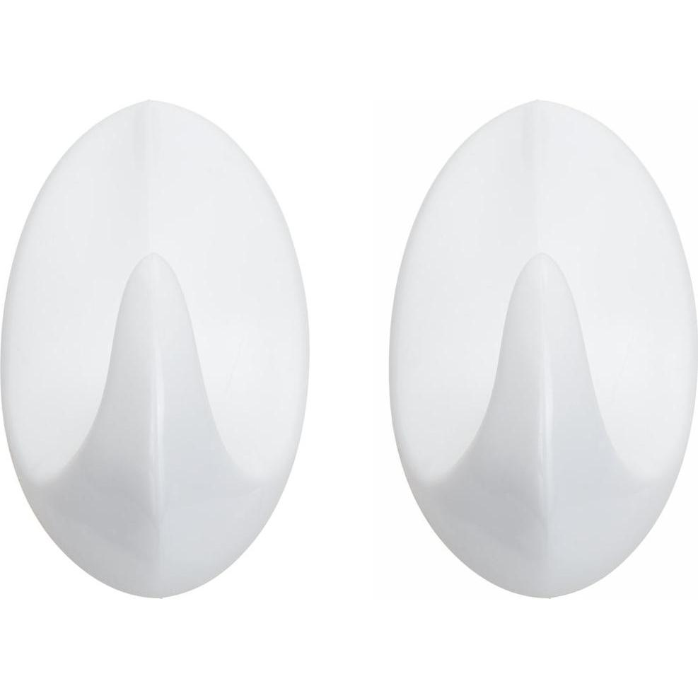 Diaqua, Klebehaken + Klebenagel, Haken oval weiss 2St 5.1x4.3cm