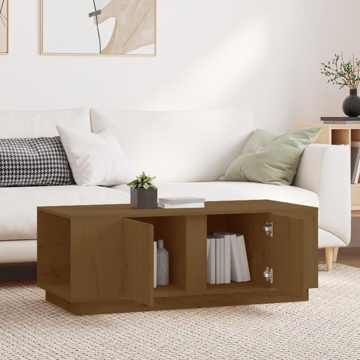 Produktbild vidaXL Couchtisch Honigbraun 110x50x40cm Massivholz Kiefer Beistelltisch Tisch