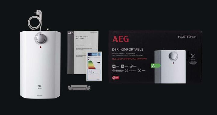 Produktbild AEG Haustechnik druckloser Kleinspeicher Huz 5 Öko Comfort mit ThermoStop-Technologie mit Stecker, 5l