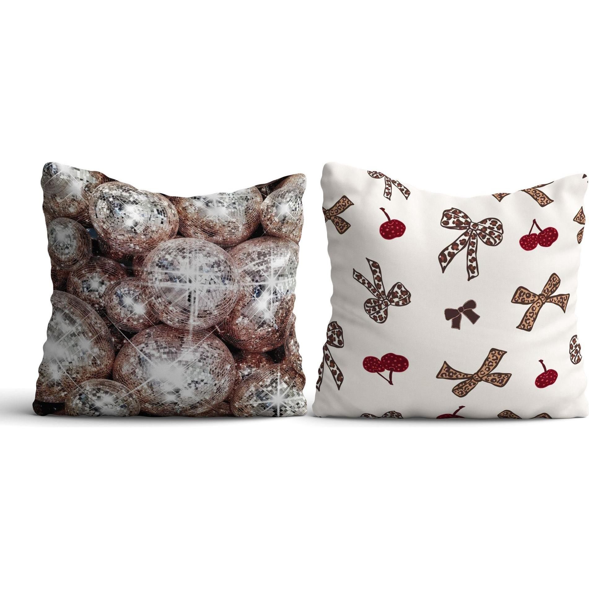 Hanah Home, Cuscino decorativo, Noel Carols Cushion Cover Set 2 Pieces (43 x 43 cm)