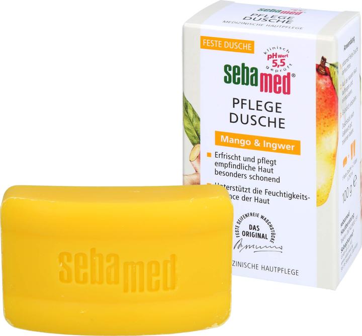 Actual product image Sebamed Mango & Ginger Shower Gel in a knuckle, 100g