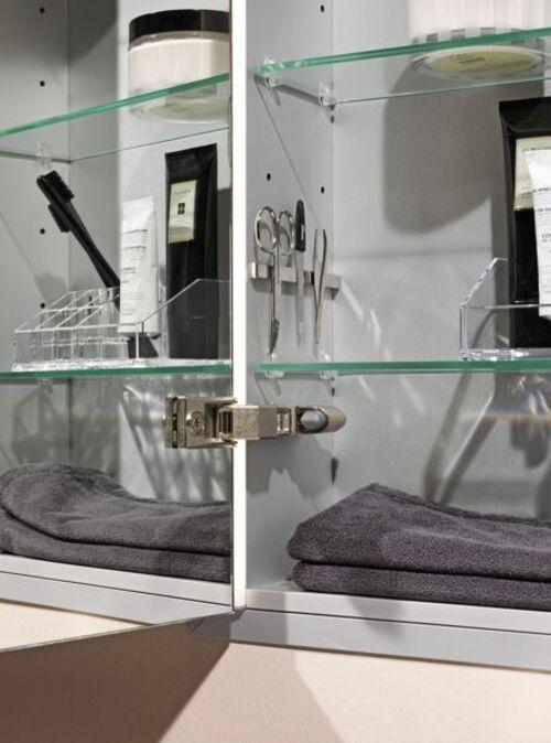 Produktbild Laufen Frame 25 Spiegelschrank, Beleuchtung senkrecht, Anschlag aussen, 750x800, Ambiente Licht (75 x 15 x 80 cm)