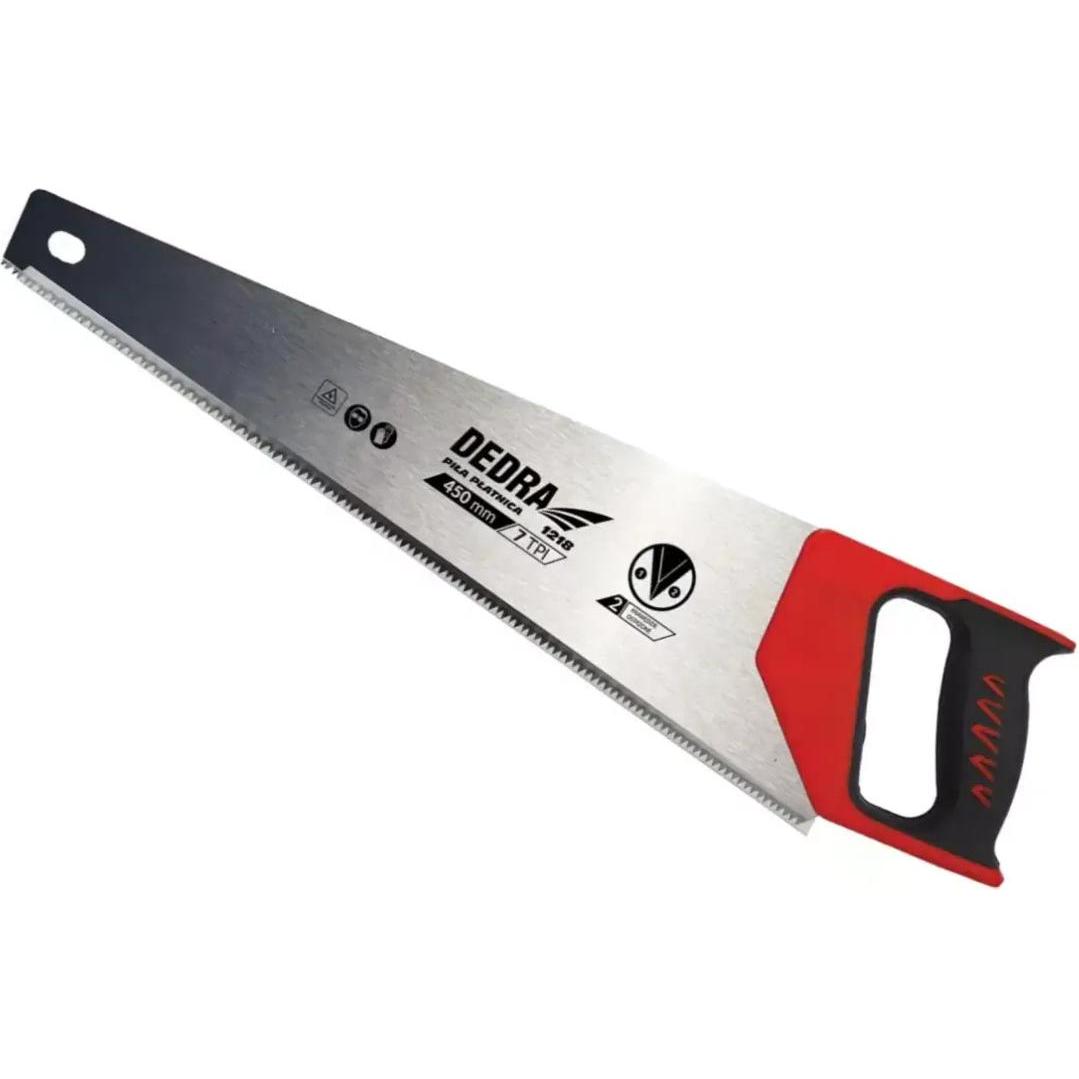 Dedra, Handsäge, Sägeblatt 450 mm, gummierter Griff, gehärtete Zähne – 1218