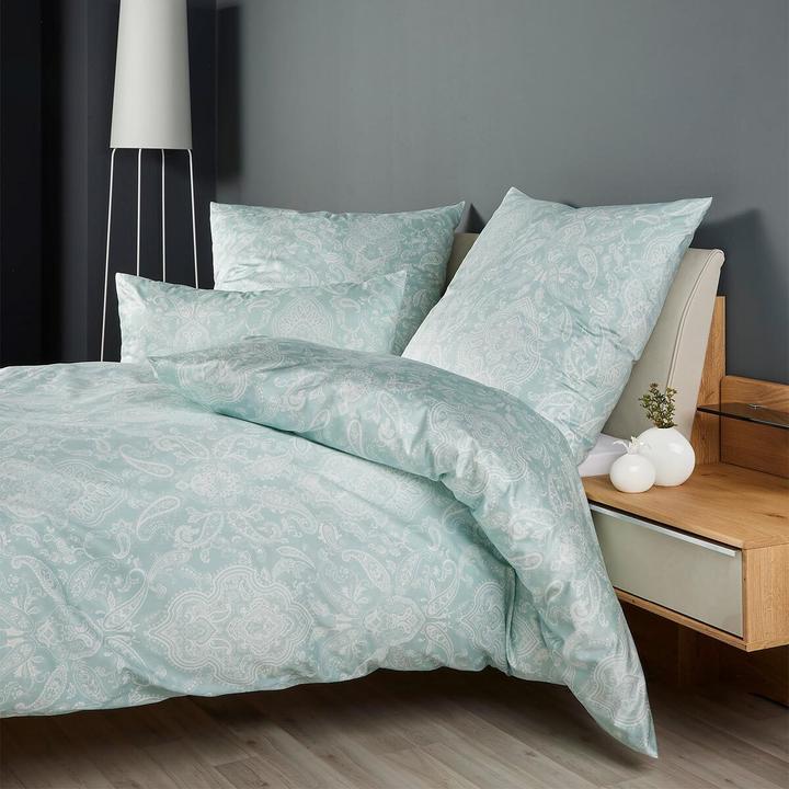 Produktbild Janine Interlock Feinjersey Bettwäsche Carmen S 55108-06 grün türkis (Bettwäsche Set, 135x200 cm + 80x80 cm)