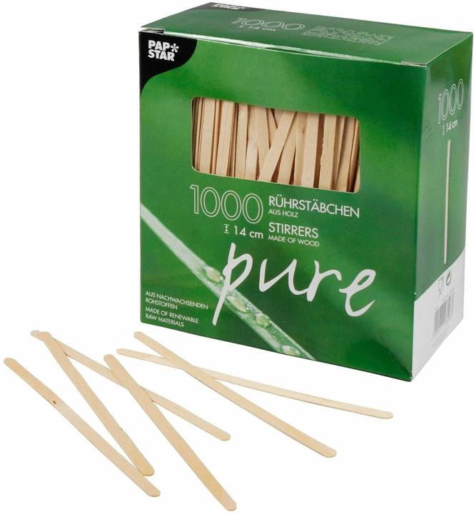 Produktbild Papstar Rührstäbchen Holz pure 14cm (1000 x)
