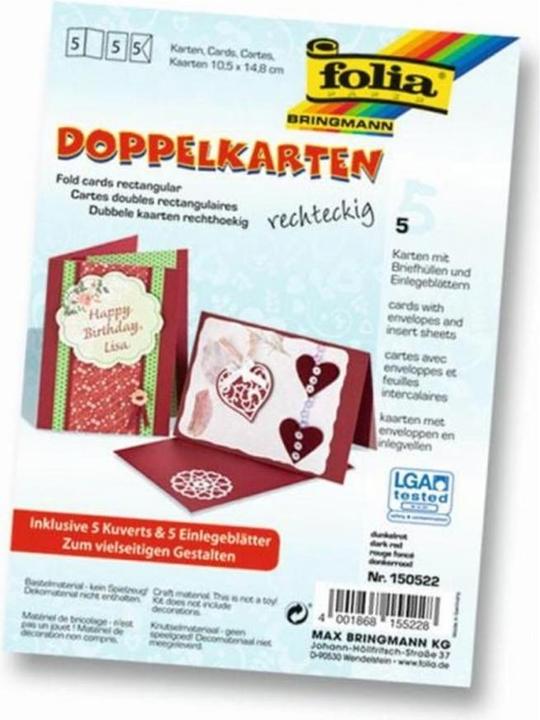 Immagine prodotto Folia Carte doppie rettangolari 220 g/m2 (220 g/m², 5x)