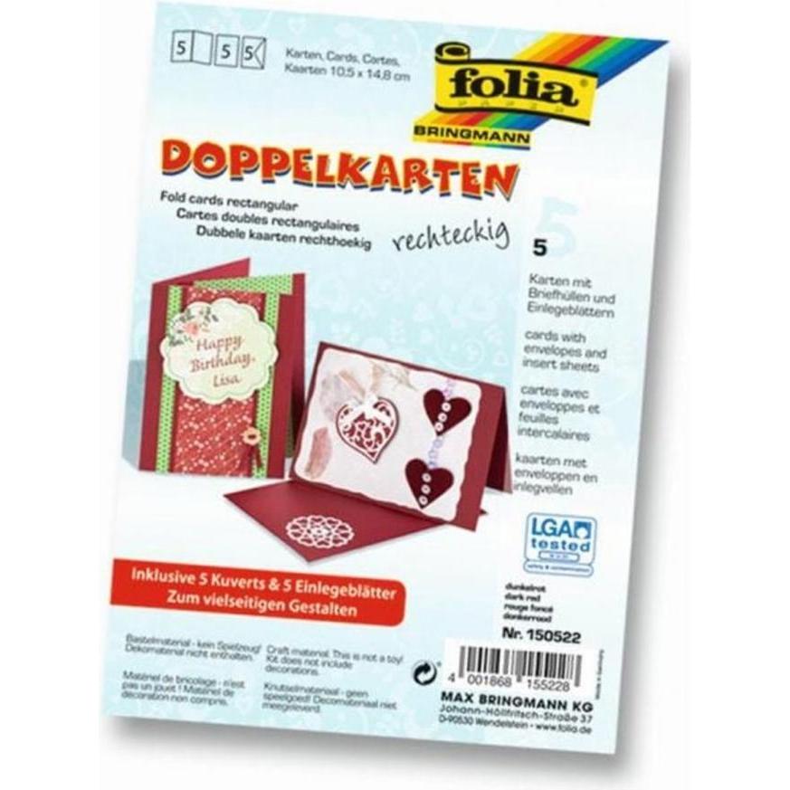 Folia, Bastelpapier, Doppelkarten rechteckig 220 g/m2 (220 g/m², 5 x)