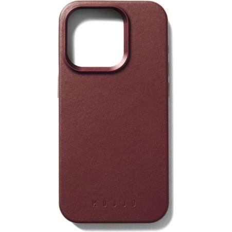 Mujjo Full Leather, iPhone 15 Pro - Case, Burgundy (Apple iPhone 15 Pro), Smartphone Hülle, Braun