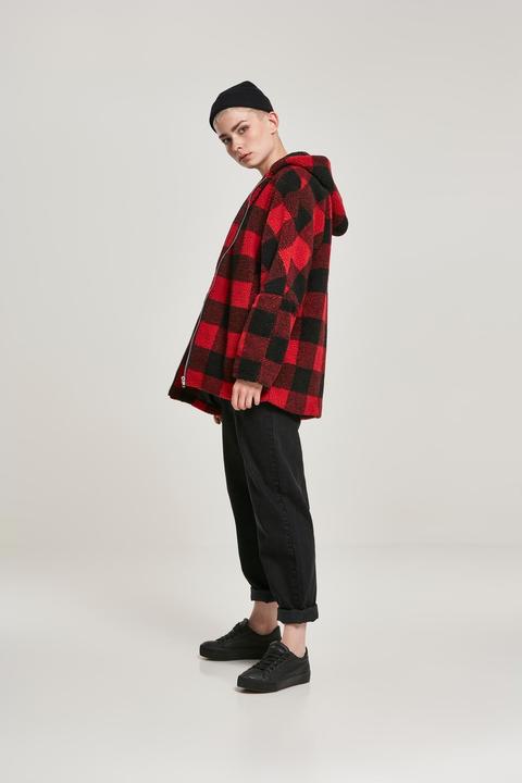Actual product image Urban Classics Ladies Hooded Oversized Check Sherpa Jacket (S)