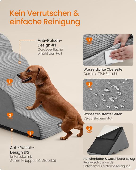 Produktbild Feandrea Hundetreppe mit 4 Stufen (Hund, Waschbar)