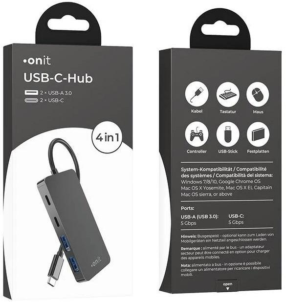Immagine prodotto Onit USB-C-Hub 2A2C (USB-C, 4 porte)