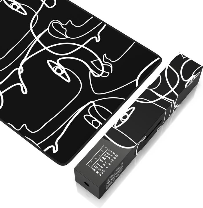 Actual product image Titanwolf Gaming Mouse Pad, 900 x 400mm XXL Speed Gaming Mouse Mat, Mousepad Extra Large Surface, Art Faces (XXL)
