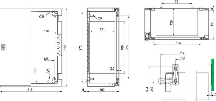 Produktbild Schneider Electric Wall Box w/ Glazed Door, 310x215x160mm (21.50 cm, 31 cm)