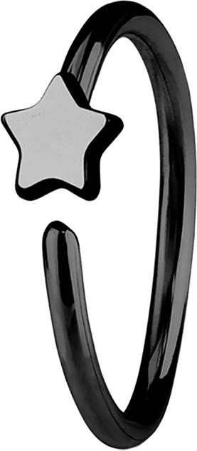 Immagine prodotto Star Piercing Anello micro piercing con stella nera (Acciaio chirurgico 316L, senza ottone)