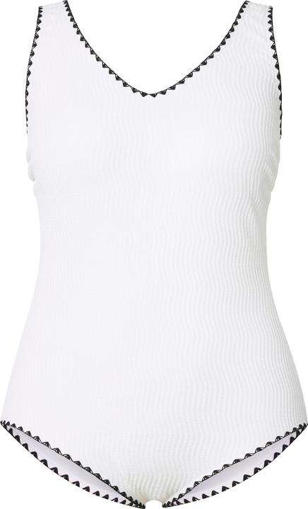 Image du produit Ulla Popken Maillot de bain sans bonnets souples, décolleté en V et matière texturée (50, 52)