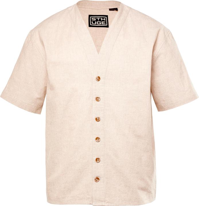 Actual product image Sthuge linen-effect shirt, short-sleeved, boxy oversize fit, up to 8 XL (7XL)