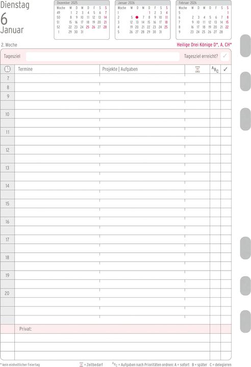 Produktbild Chronoplan Tagesplan (148 x 210 mm, Deutsch)