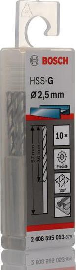 Immagine prodotto Bosch Professional Zubehör Punta PRO Metal HSS-G, 2,5 x 30 x 57 mm (2,5 mm)