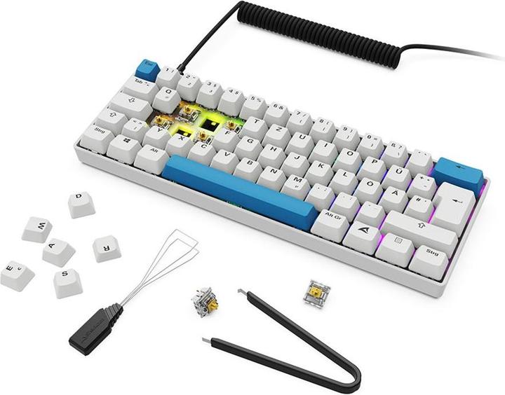 Actual product image Sharkoon SGK50 S4 Gen2 PBT wh Gateron GPRO yellow DE (DE, Cable)