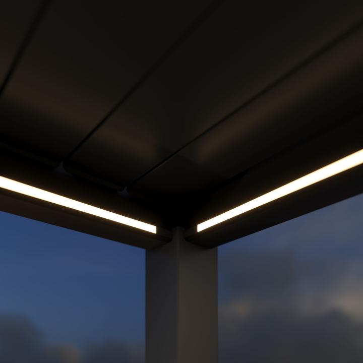 Produktbild Weide elektrische Pergola 4x4m Anthrazit mit LED (400 cm, 400 cm)