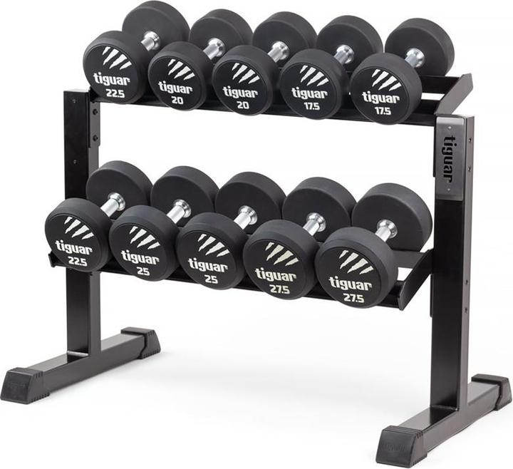 Produktbild Tiguar Hantelständer ohne Endkappen – erweiterbarer Hantelrack für Fitnessstudios & Homegyms, Ablagen