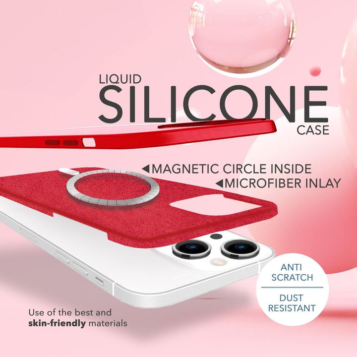 Produktbild Nalia Liquid Silikon Hülle mit MagSafe Funktion & 2x Display Schutzglas (Apple iPhone 14)