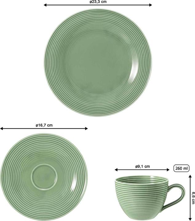 Actual product image Seltmann Weiden coffee service Beat sage green uni 18 pieces (18 Piece)