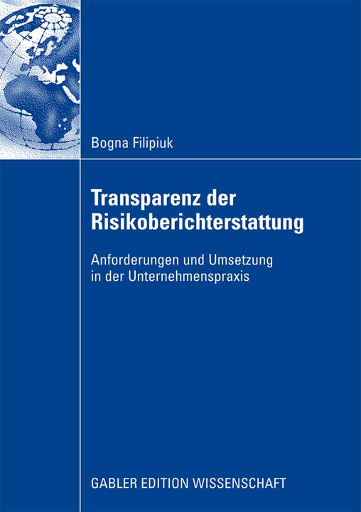 Produktbild Transparenz der Risikoberichterstattung (Deutsch, Bogna Filipiuk, 2008)
