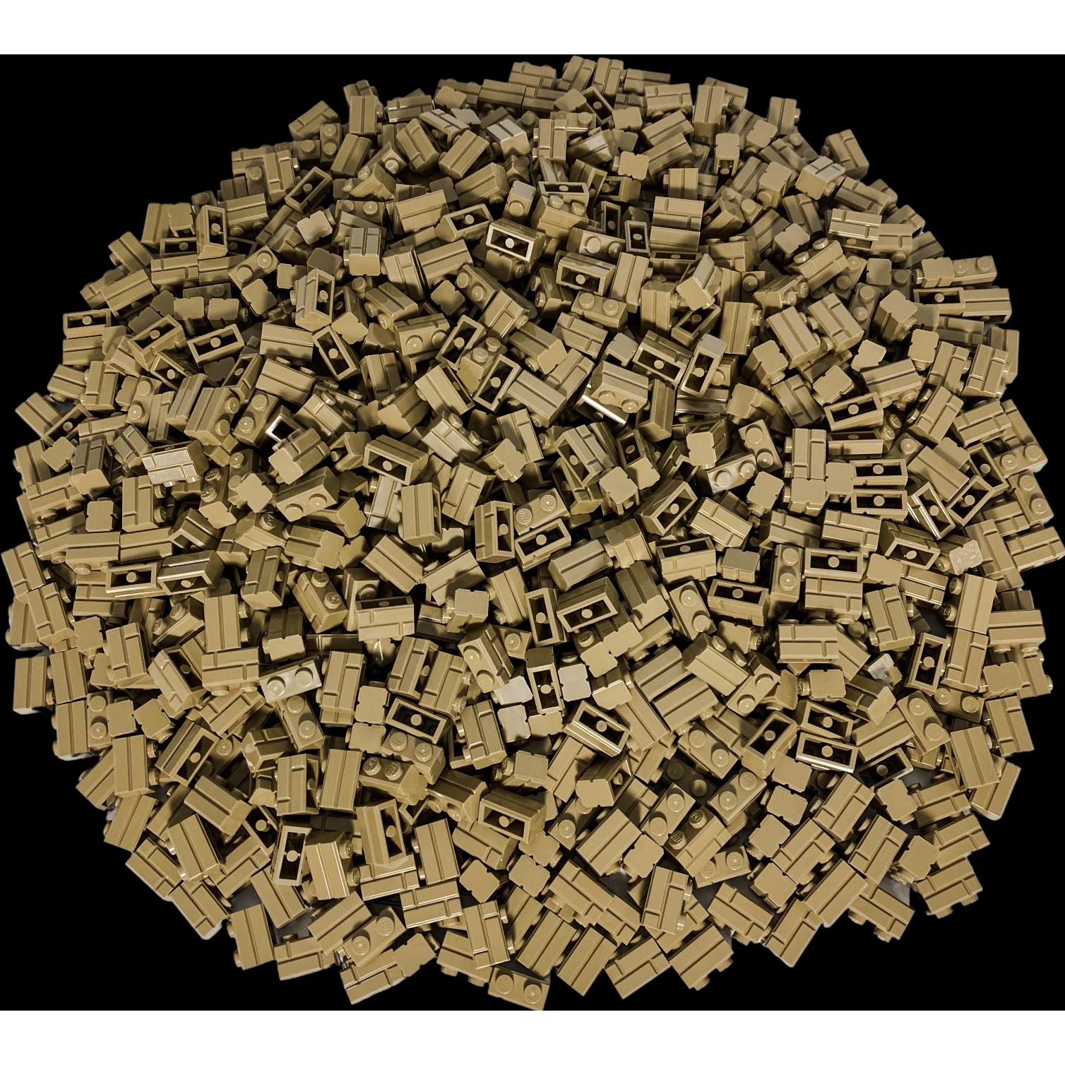 LEGO 1x2 Mauersteine - 50x Stück - 98283 - Dunkelbeige, 50x (98283, LEGO Zubehör)