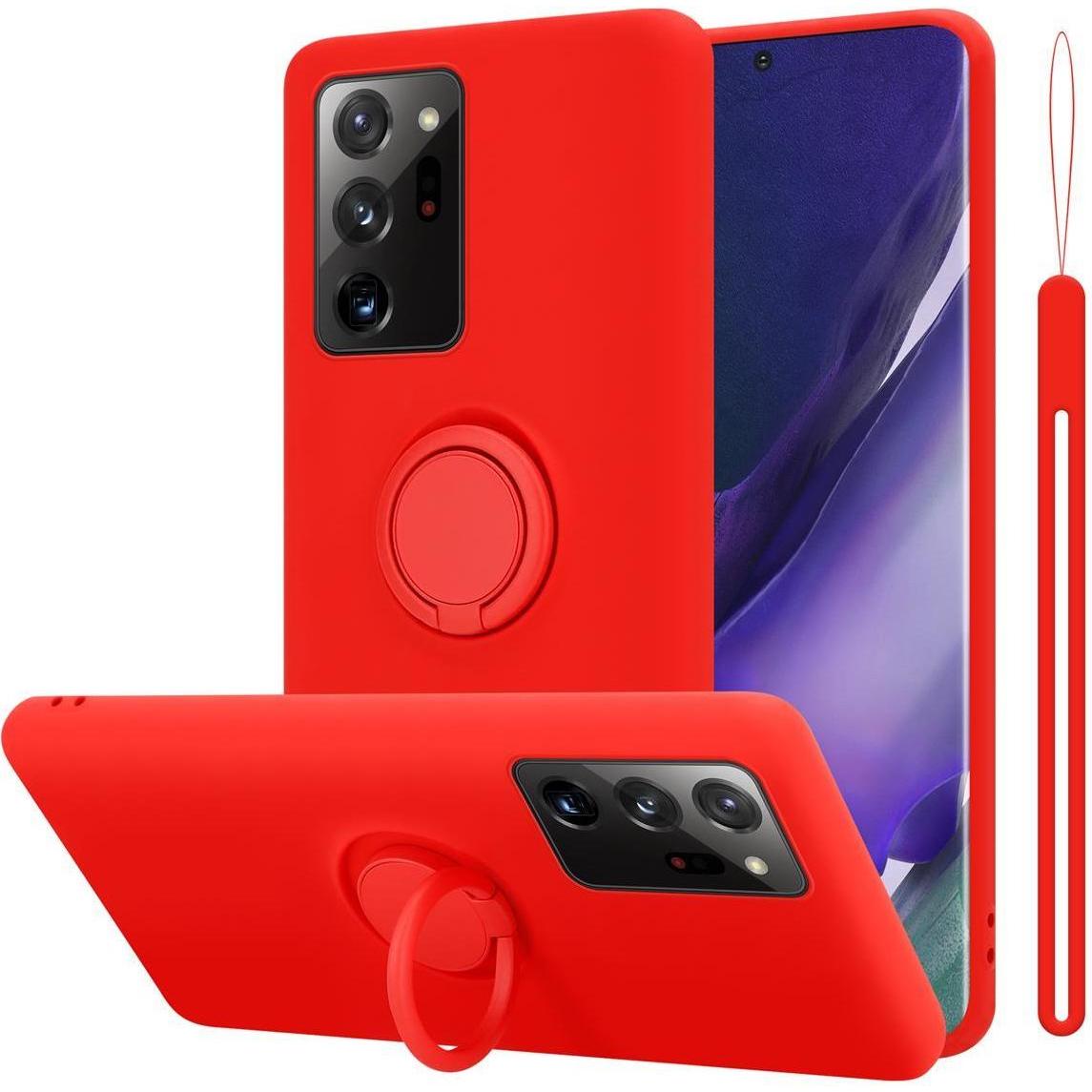 Cadorabo TPU Liquid Ring Silicone Case Hülle (Samsung Galaxy Note 20 Ultra), Smartphone Hülle, Rot