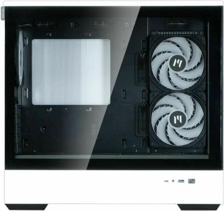 Actual product image Zalman GHE P30 micro-ATX case Tempered Glass Panoramic View - Black/White (mATX, Mini-ITX)