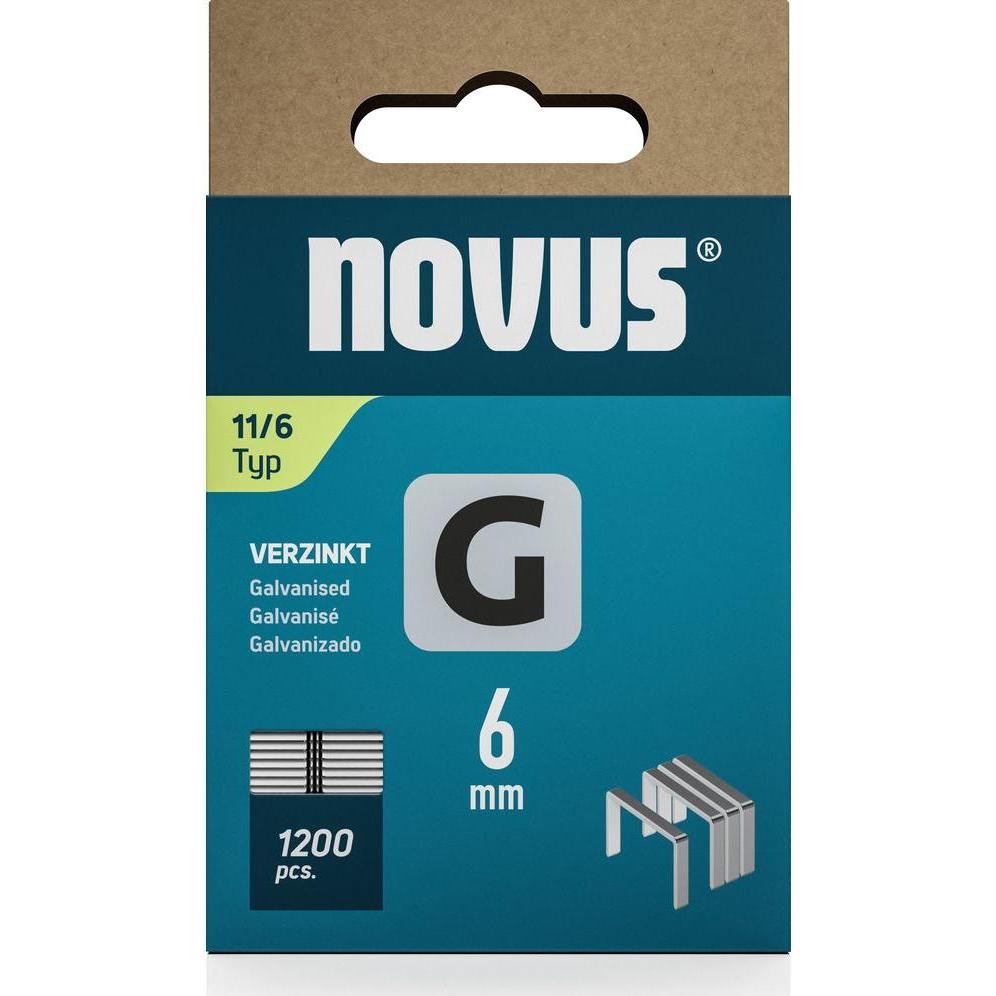 Thumbnail - Novus, Tackerklammern + Tackernägel, Flachdrahtklammern G 11 6mm 1200 Stk.