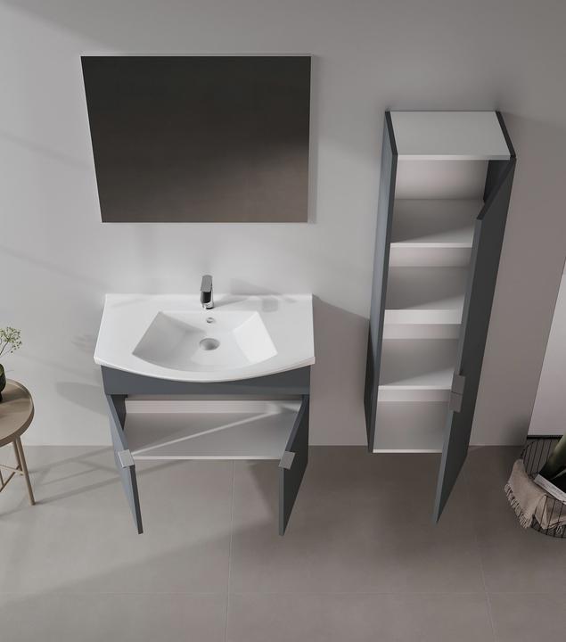 Produktbild Homitis Purus 80 Bathroom Cabinet With Sink & Mirror Set (2 Pieces)