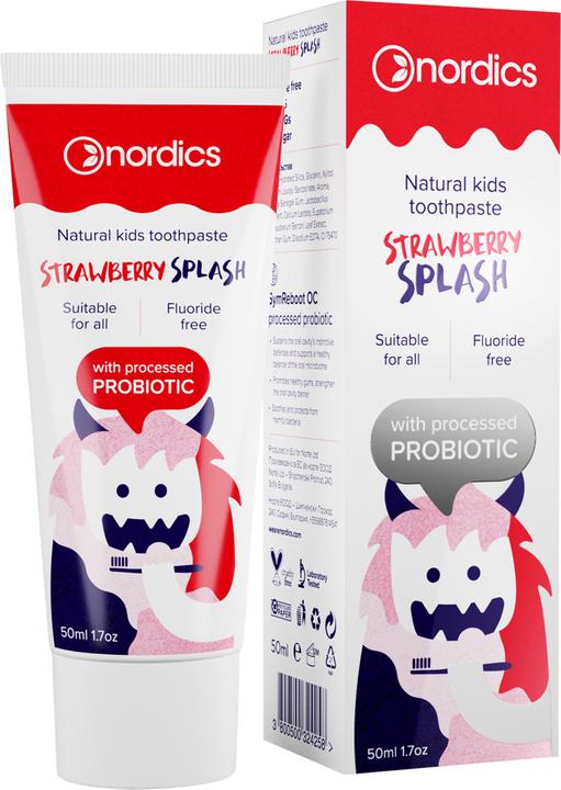 Nordics Toothpaste Kids Strawberry Splasch probiotic without fluorine (50 ml)