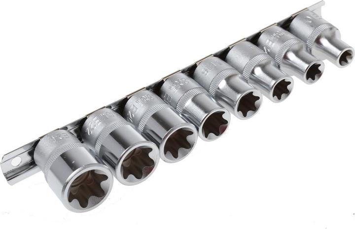 Actual product image RS PRO 8pcs Torx(R) 1/2in drive socket rail set