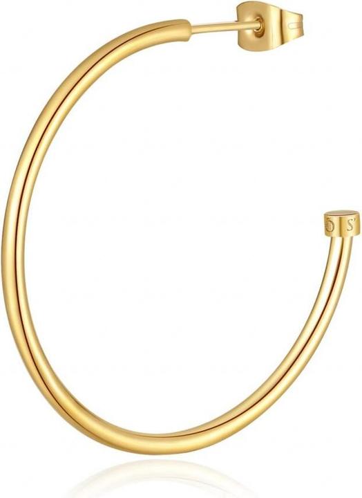 Immagine prodotto Sagapo S'Agapµ - Orecchini tondi singoli placcati oro Happy Ears SHEA17 - Diametro: 2,7 cm (Acciaio inox 316L)