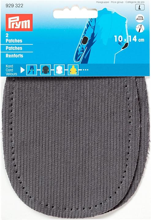 Prym Patches Kord, grau Karte 2 Stk., aufbügelbar (2 x)