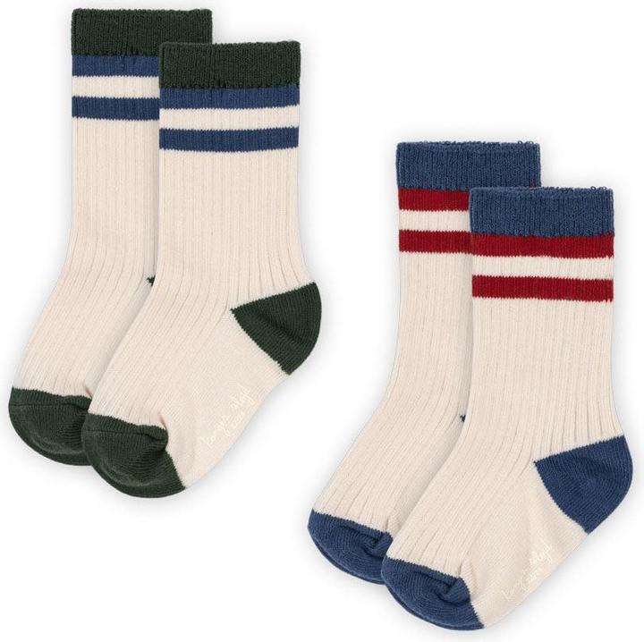 Actual product image Konges Slojd 2Pack Gerippte Socken Multi Stripe (pack of 2, 17 - 18)