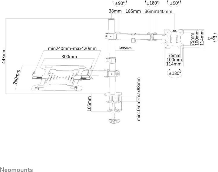 Image du produit Neomounts BLOC-NOTES FPMA-D550 (Tables, 32", 8 kg)