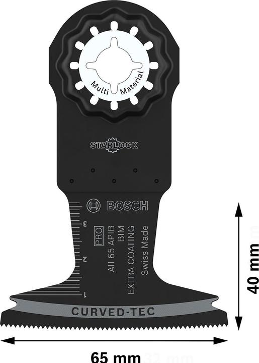 Bosch Professional Zubehör PRO AII 65 Lama APIB per utensili multifunzione, 65 x 40 mm