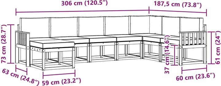 Produktbild vidaXL Outdoor-Sofa