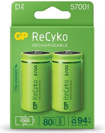 GP Batteries B2145 household battery D Nickel-Metal Hydride (NiMH) (2 Stk., D, 5700 mAh)