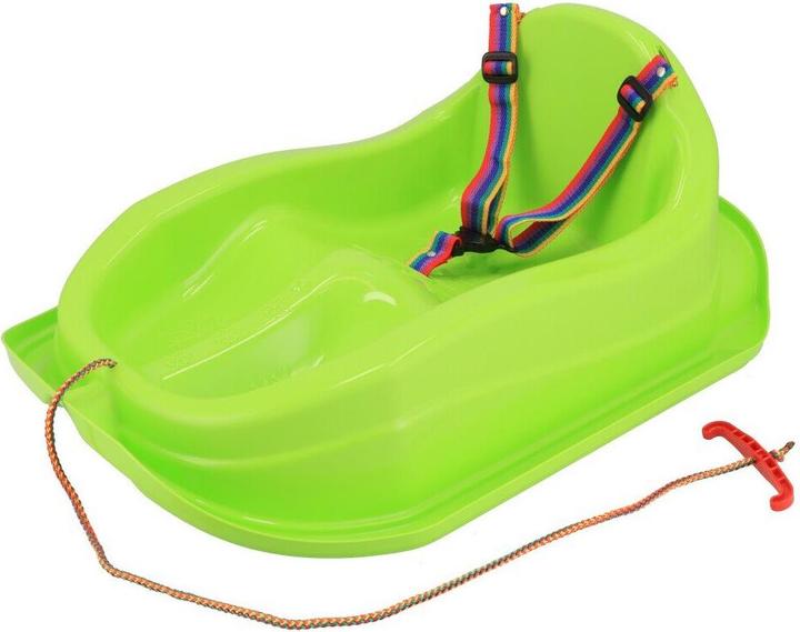 Baby Mix Kunststoffschlitten mit Rückenlehne MINI grün