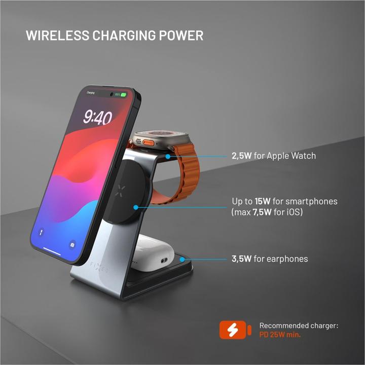 Actual product image Fixed MagPowerstation aluminium, gwiezdna szarość (30 W)