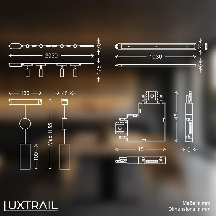 Produktbild Briloner Luxtrail 48V Schienensystem, Set, 3m, Schwarz, 6xLED/5W