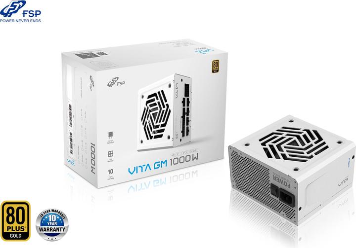 Image du produit Fortron FSP () Alimentation 1000W 80+Gold *VITA-1000GM, WHITE (1000 W)