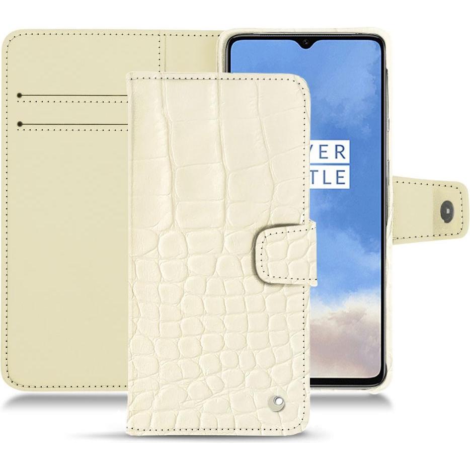 Noreve Lederschutzhülle Wallet (OnePlus 7T), Smartphone Hülle, Weiss