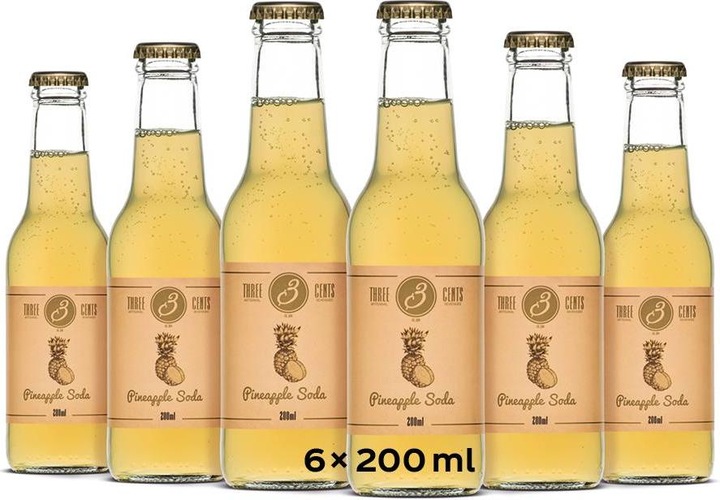 Produktbild Three Cents Pineapple Soda (6 x 20 cl)