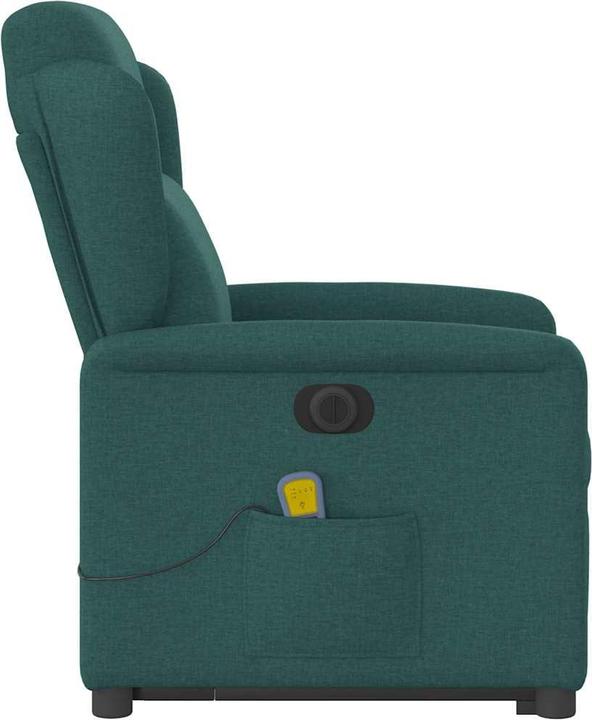 Image du produit vidaXL Fauteuil de massage électrique avec fonction releveur Vert foncé Tissu