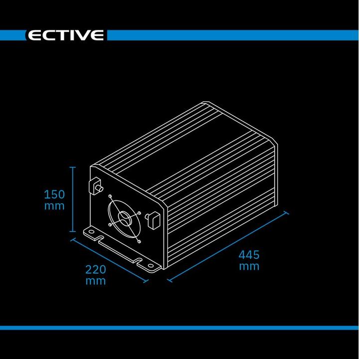 Actual product image Ective CSI 20 PRO 2000W/12V sine wave inverter with mains priority circuit and charger
